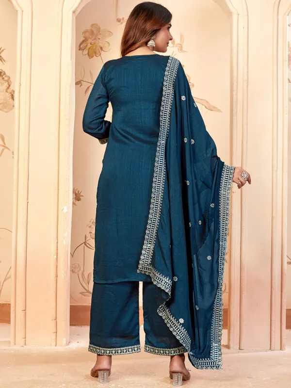 Elegant_Teal_Blue_Embroidered_Ethnic_Suit_Set_For_Women_(3Piece_Set)