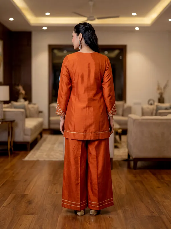 Women's_Orange_Embroidered_Kurta_Set_With_Palazzo_And_Dupatta