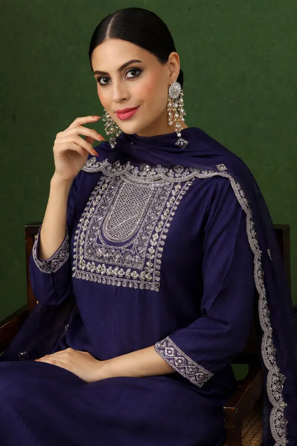 Navy_Blue_Embroidered_Ethnic_Suit_Set_With_Dupatta_Women's_Salwar_Kameez