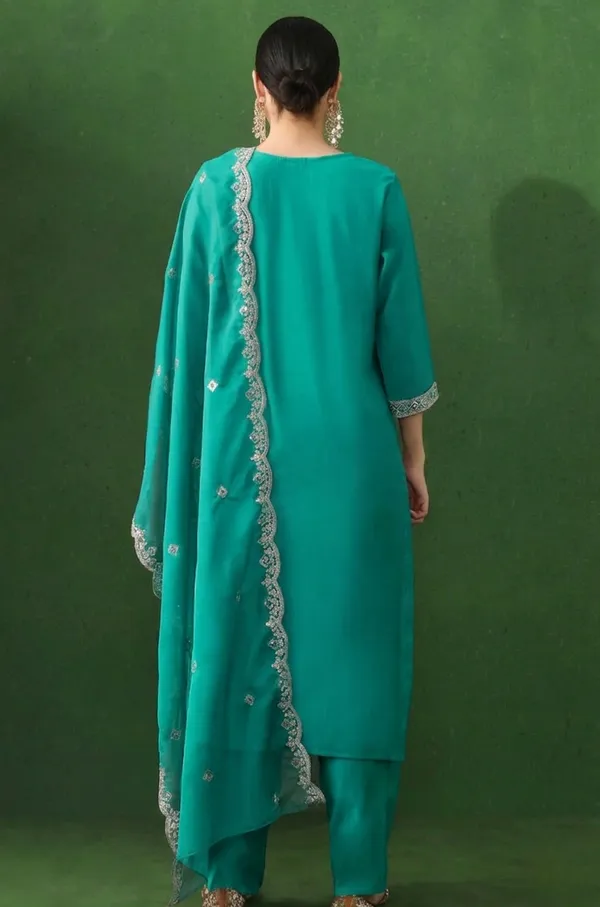 Turquoise_Embellished_Kurta_Set_With_Dupatta_Ethnic_Wear_For_Women