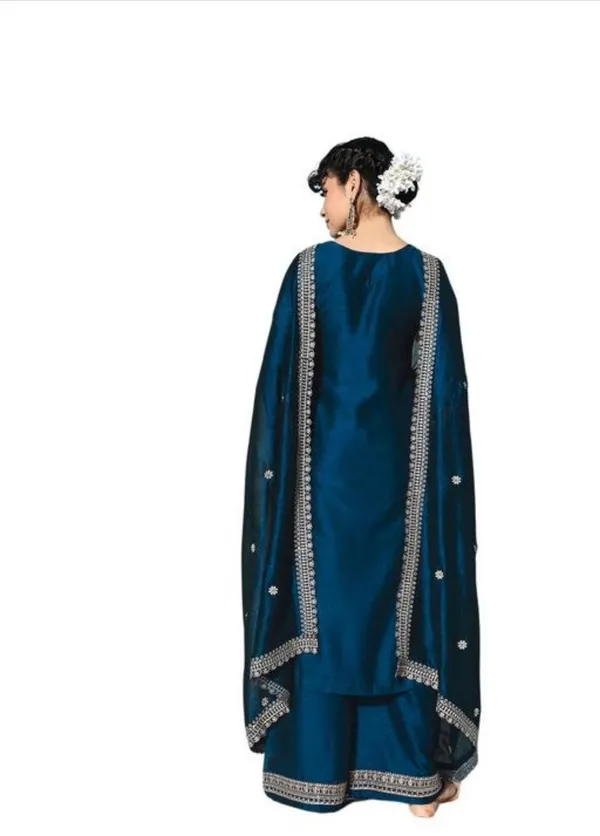 Teal_Blue_Embellished_Kurta_Palazzo_Set_With_Dupatta