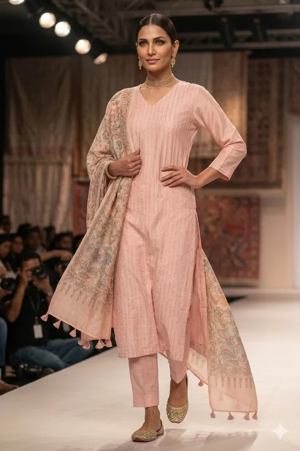 Pink_Floral_Embroidered_Organza_Dupatta_With_Tassel_Details
