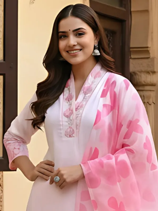 Pink_Floral_Embroidered_Cotton_Kurta_Set_With_Dupatta_Women's_Ethnic_Wear