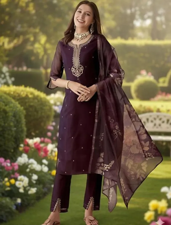 Wine_Embroidered_Salwar_Kameez_Set_With_Dupatta_Ethnic_Wear_For_Women