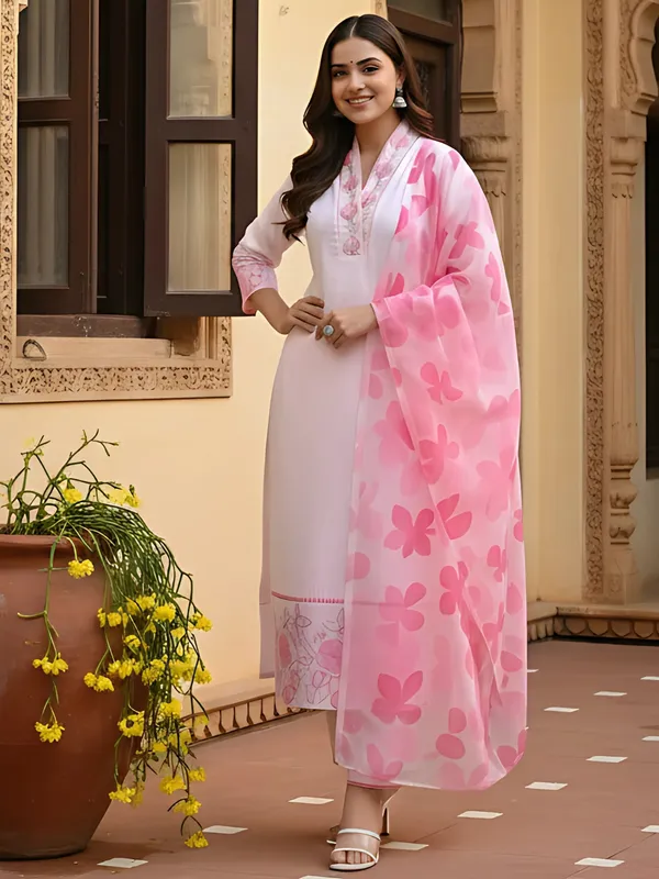 Pink_Floral_Embroidered_Cotton_Kurta_Set_With_Dupatta_Women's_Ethnic_Wear