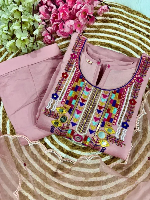 Pink_Embroidered_Suit_With_Multicolour_Mirror_Work_And_Dupatta