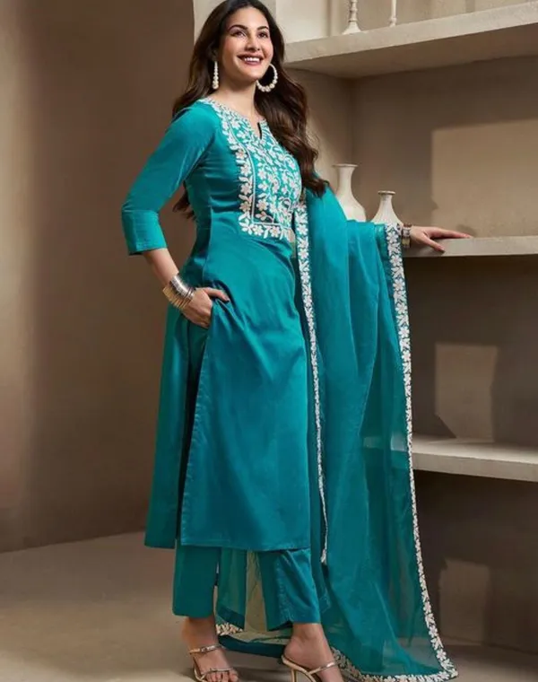 Turquoise_Blue_Embroidered_Suit_Set_With_Dupatta