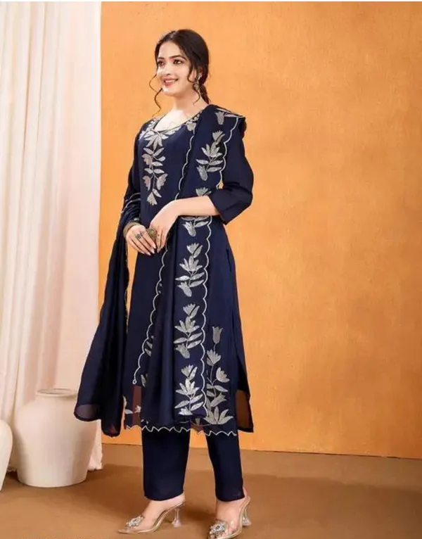 Navy_Blue_Embroidered_Kurta_Set_With_Dupatta