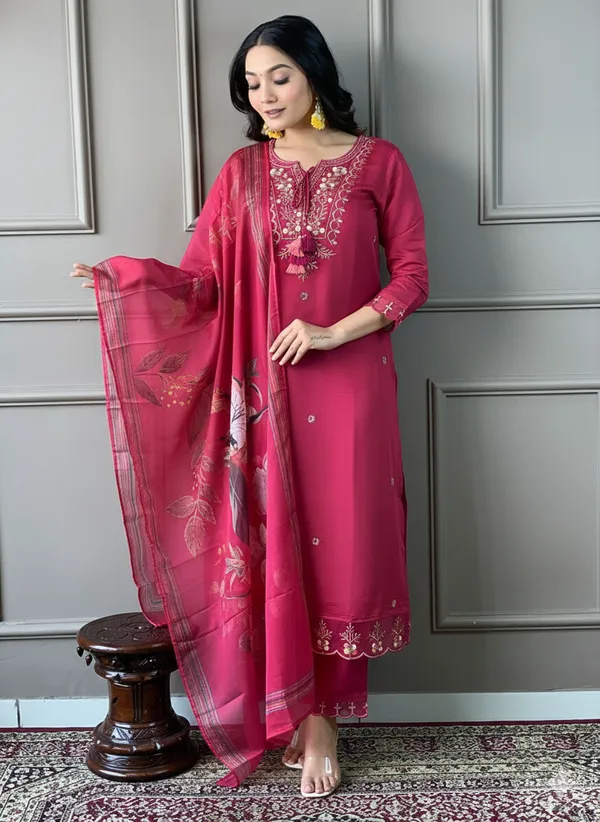 Pink_Embroidered_Cotton_Kurta_Set_With_Printed_Dupatta