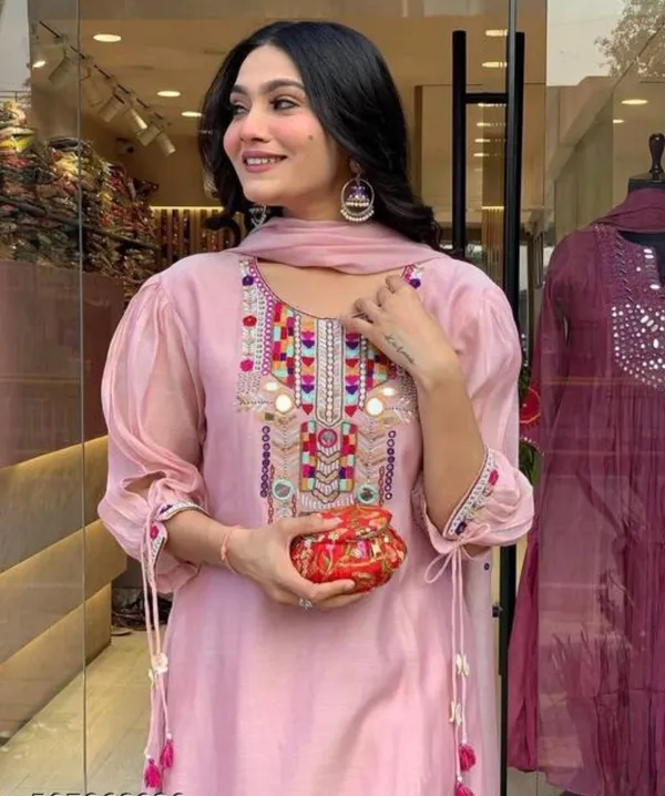 Pink_Embroidered_Suit_With_Multicolour_Mirror_Work_And_Dupatta