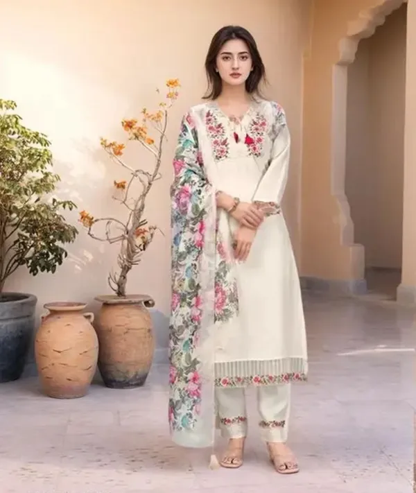 White_Floral_Embroidered_Kurta_Set_With_Printed_Dupatta