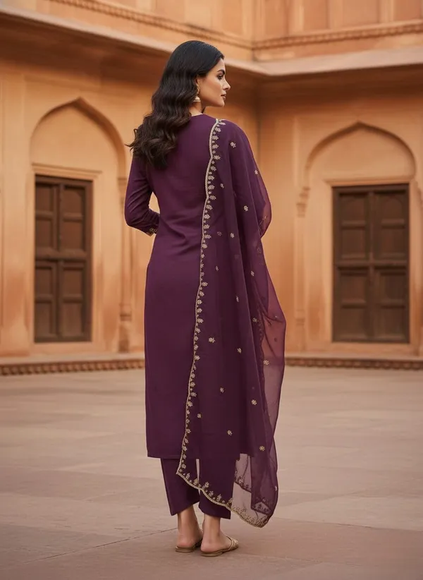 Wine_Embroidered_Georgette_Salwar_Suit_Set_With_Dupatta