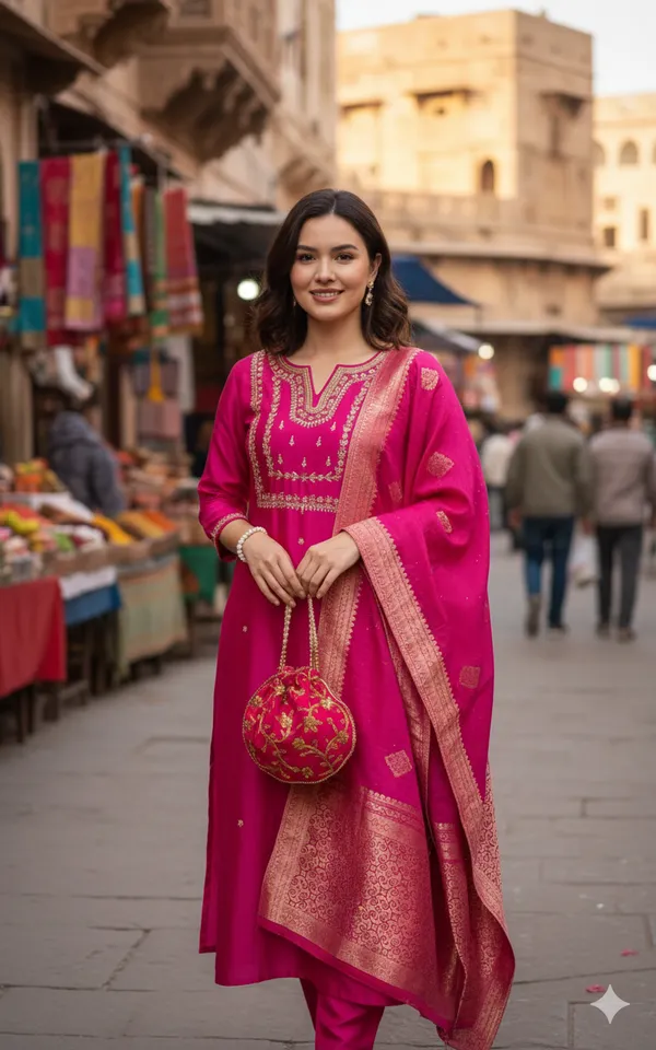 Magenta_Banarasi_Silk_Salwar_Suit_With_Dupatta