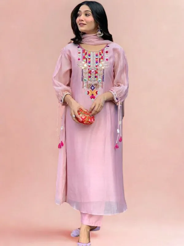 Pink_Embroidered_Suit_With_Multicolour_Mirror_Work_And_Dupatta
