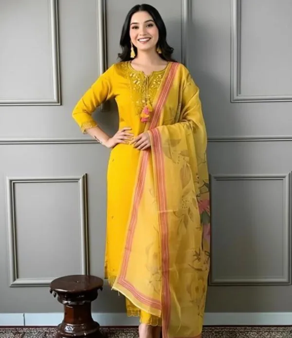 Yellow_Embroidered_Cotton_Kurta_Set_With_Dupatta