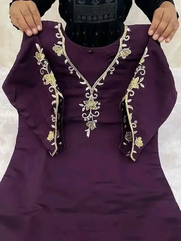 Wine_Embroidered_Georgette_Salwar_Suit_Set_With_Dupatta