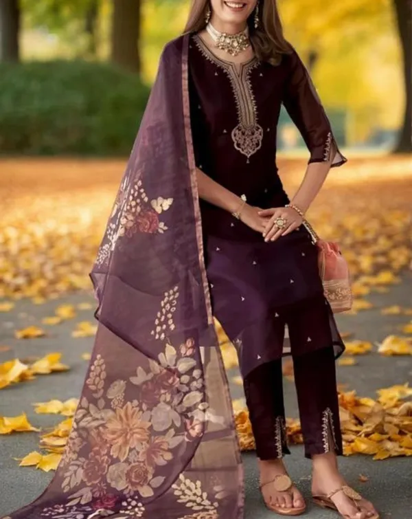 Wine_Embroidered_Salwar_Kameez_Set_With_Dupatta_Ethnic_Wear_For_Women