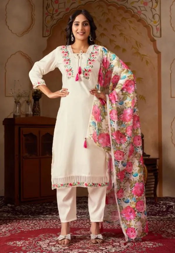 White_Floral_Embroidered_Kurta_Set_With_Printed_Dupatta