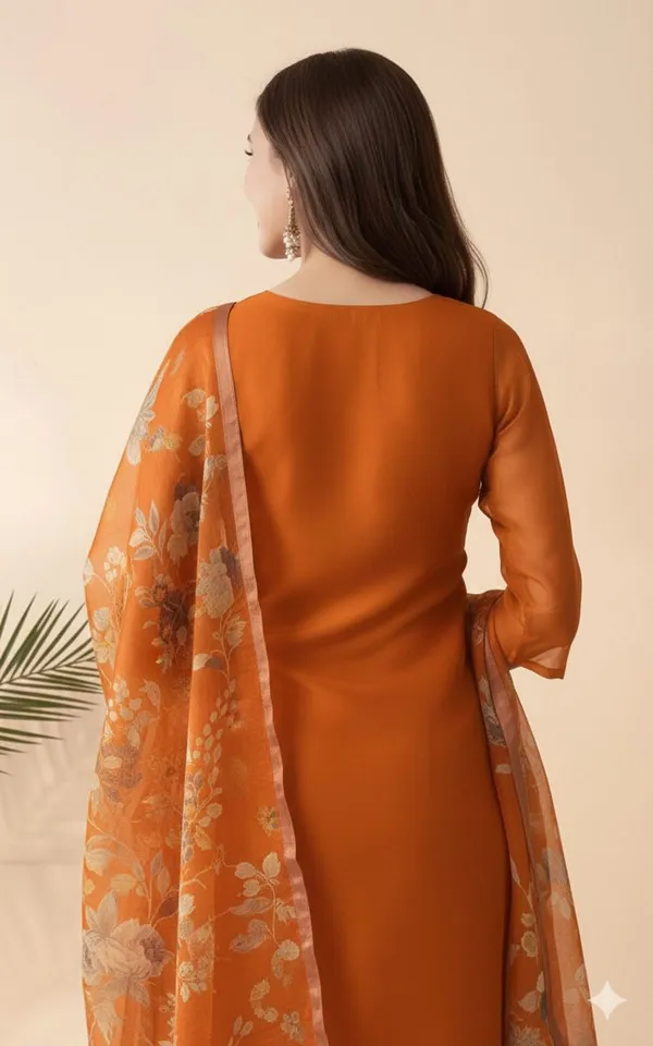 Orange_Embroidered_Salwar_Suit_Set_With_Floral_Dupatta