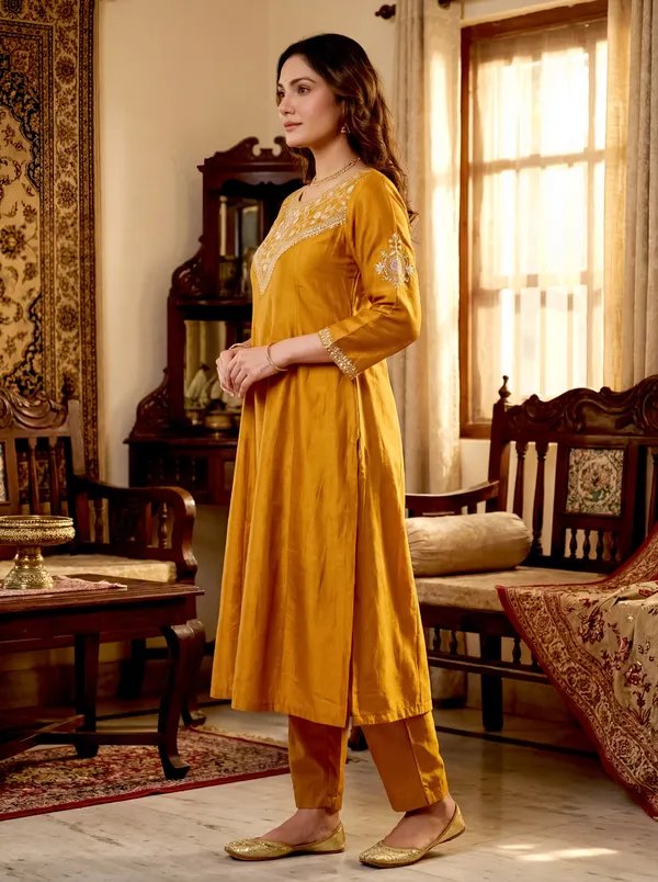 Mustard_Yellow_Embroidered_Anarkali_Suit_Set_With_Dupatta