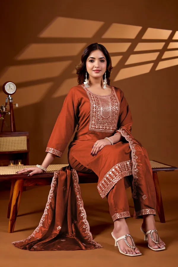 Rust_Orange_Embroidered_Kurta_Set_With_Dupatta_Ethnic_Wear_For_Women