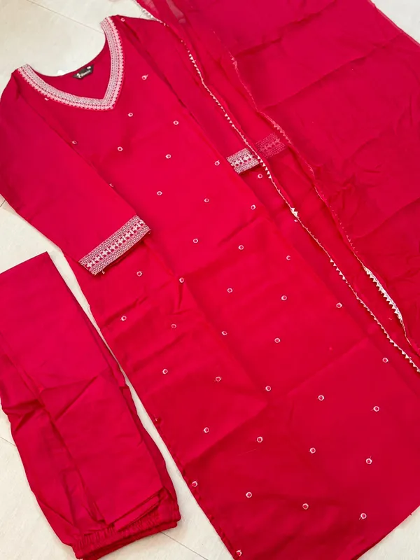 Red_Embellished_Kurta_Set_With_Dupatta_Ethnic_Wear_For_Women