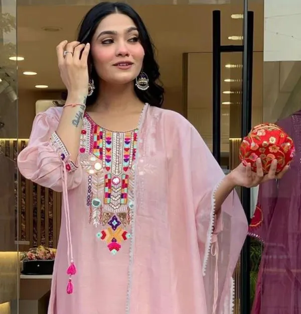 Pink_Embroidered_Suit_With_Multicolour_Mirror_Work_And_Dupatta
