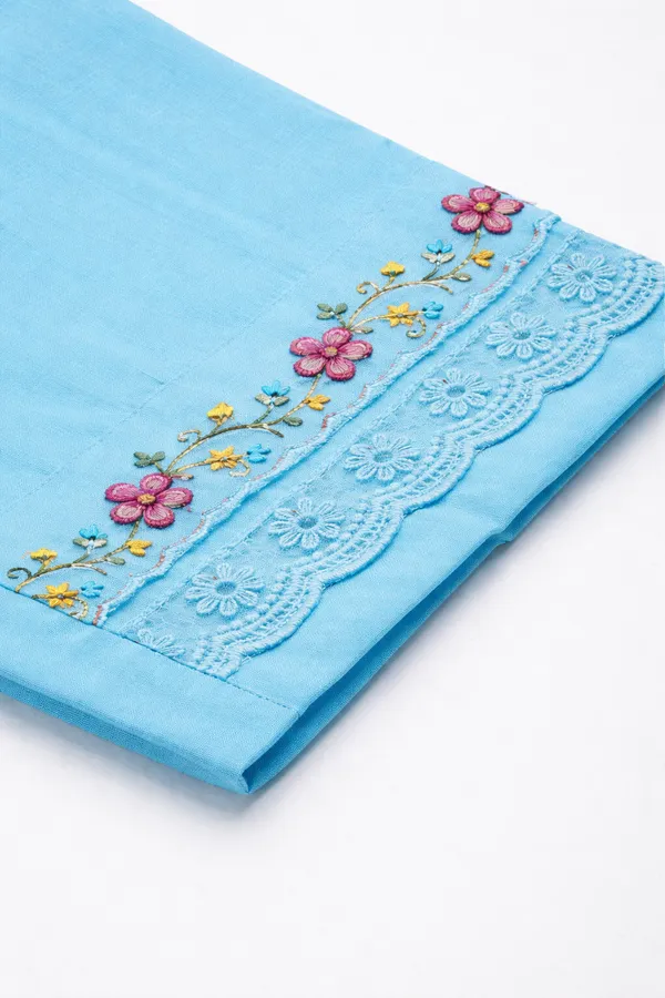 Turquoise_Blue_Embroidered_Kurta_Set_With_Floral_Dupatta