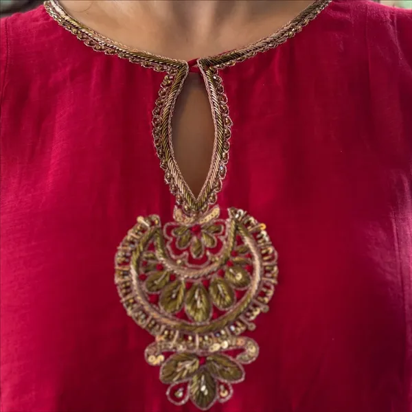 Red_Embroidered_Anarkali_Kurta_Set_With_Golden_Detailing