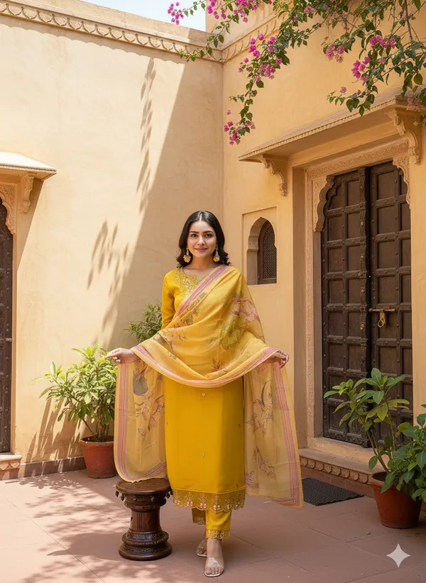 Yellow_Embroidered_Cotton_Kurta_Set_With_Dupatta