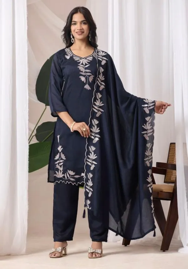Navy_Blue_Embroidered_Kurta_Set_With_Dupatta