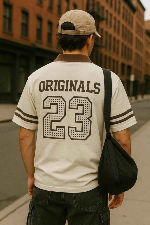 Brown_And_White_Street_Classic_23_Striped_Sleeve_T_Shirt_For_Men