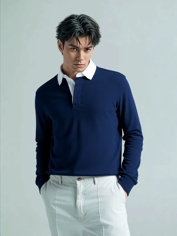 Navy_Blue_Contrast_Collar_Polo_T_Shirt_For_Stylish_And_Comfortable_For_Men