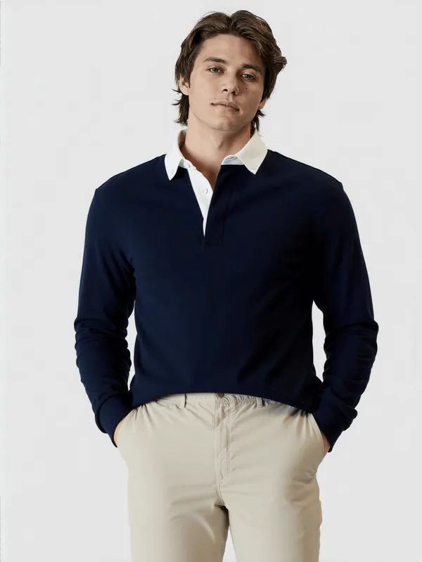 Navy_Blue_Contrast_Collar_Polo_T_Shirt_For_Stylish_And_Comfortable_For_Men