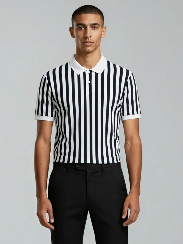 Navy_Blue_And_Ivory_Metro_Vertical_Knit_Polo_T_Shirt_Ivory_Stripes_For_Men