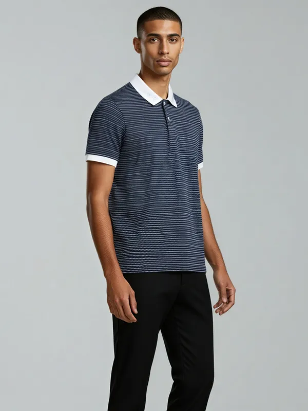 Indigo_Retro_Knit_Polo_T_Shirt_Pattern_For_Men