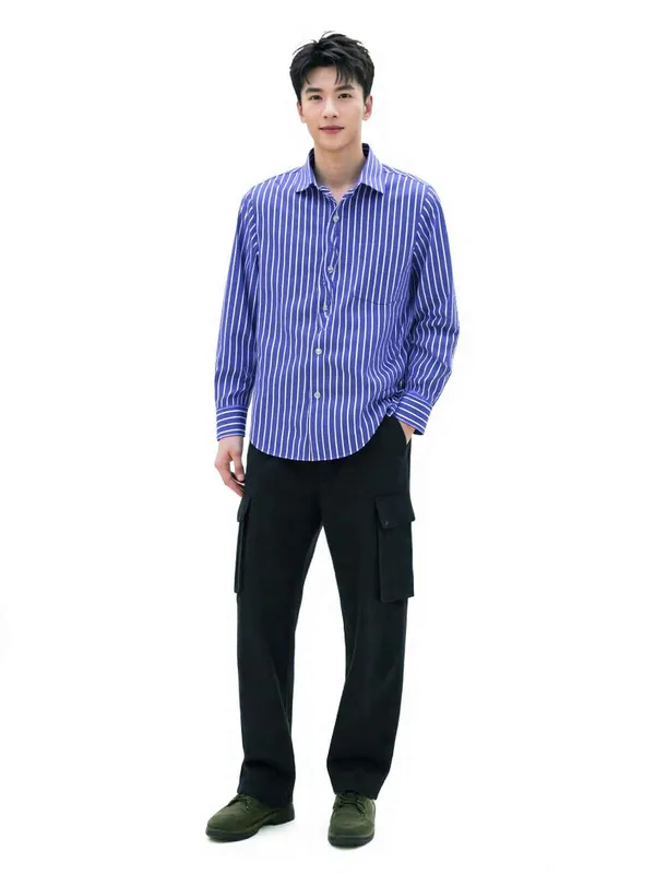 Dark_Blue_Royal_Pin_Cotton_Twill_Casual_Shirt_For_Men