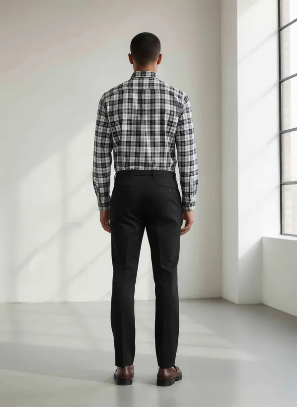 Black_And_White_Soft_Finish_Cotton_Twill_Check_Casual_Shirt_For_Men