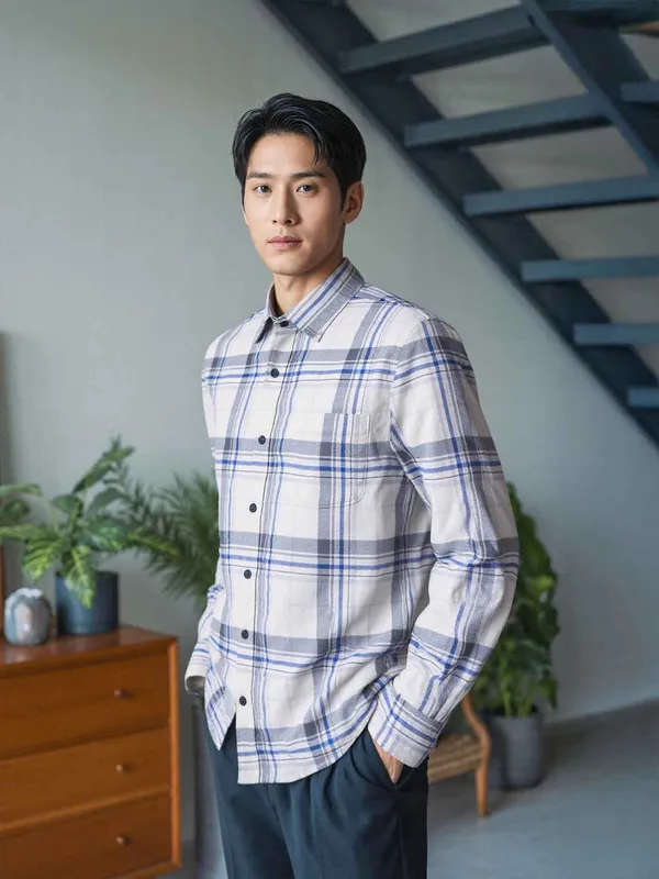 Off_White_Tartan_Check_Casual_Shirt_For_Men