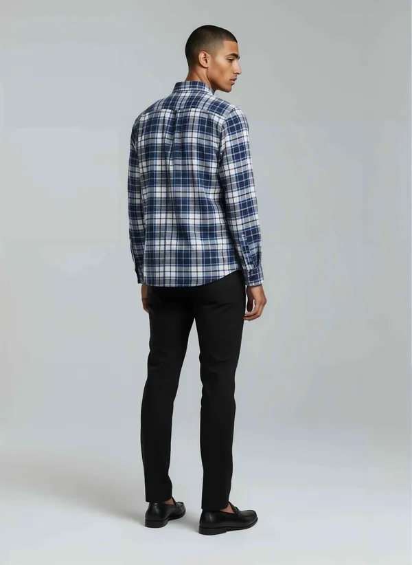Blue_Check_Brushed_Cotton_Casual_Shirt_For_Men