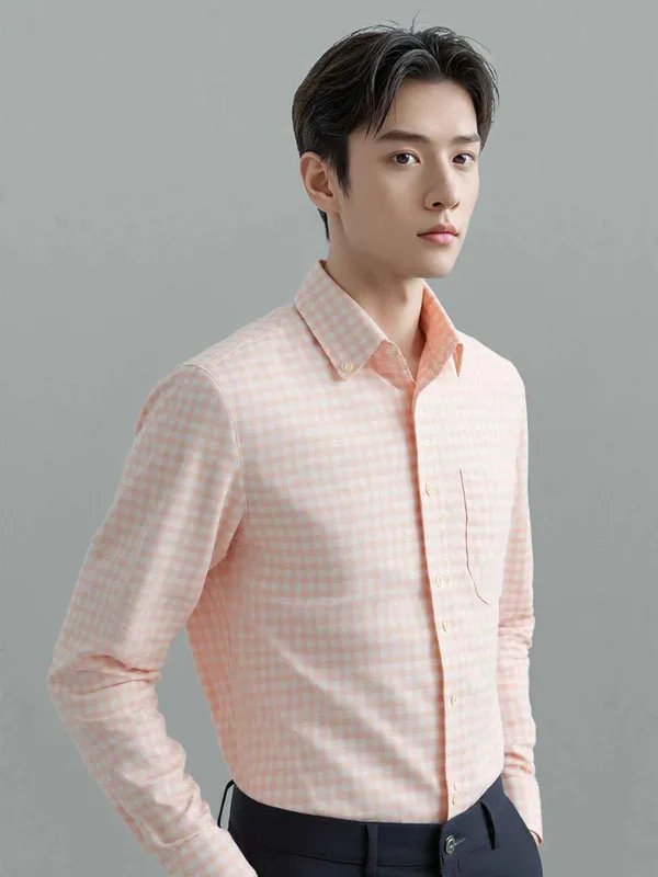 Peach_Soft_Touch_Casual_Shirt_For_Men