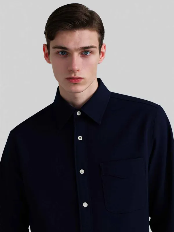 Navy_Blue_Classic_Oxford_Casual_Shirt_For_Men