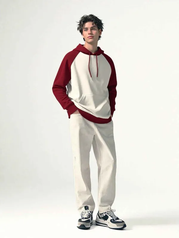 Maroon_And_Off_White_Raglan_Casual_Hoodie_Body_For_Men