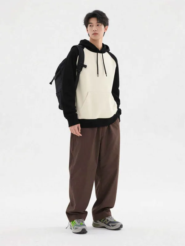 Black_And_Off_White_Raglan_Casual_Hoodie_For_Men