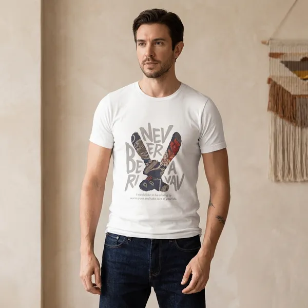 White_Never_Be_My_Rival_Slogan_Print_T_Shirt_For_Men
