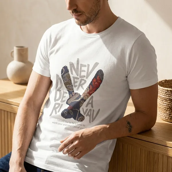 White_Never_Be_My_Rival_Slogan_Print_T_Shirt_For_Men