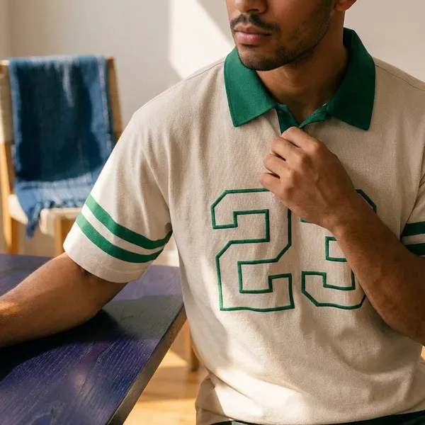 White_Street_Classic_23_Striped_Sleeve_T_Shirt_For_Men