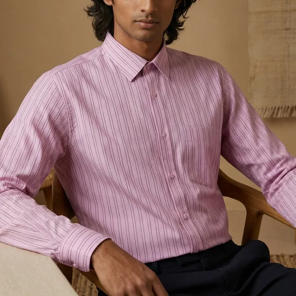 Pink_Striped_Seersucker_Casual_Shirt_For_Men