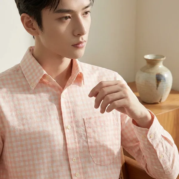 Peach_Soft_Touch_Casual_Shirt_For_Men