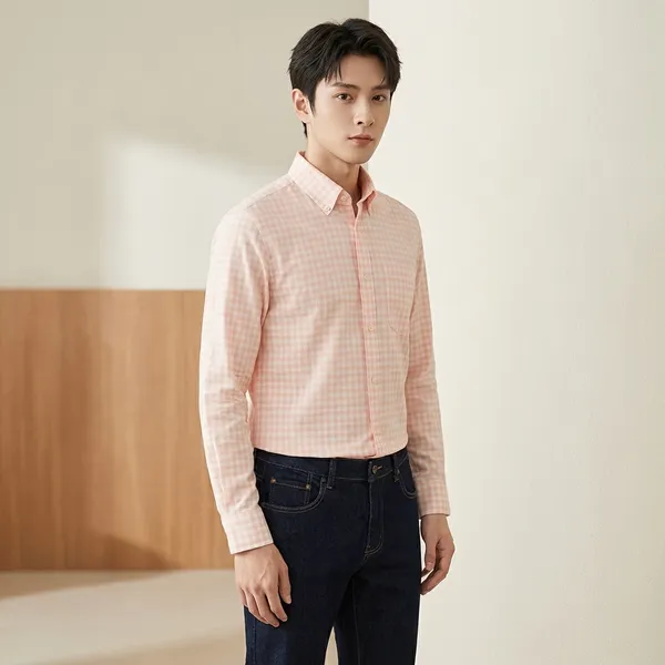 Peach_Soft_Touch_Casual_Shirt_For_Men